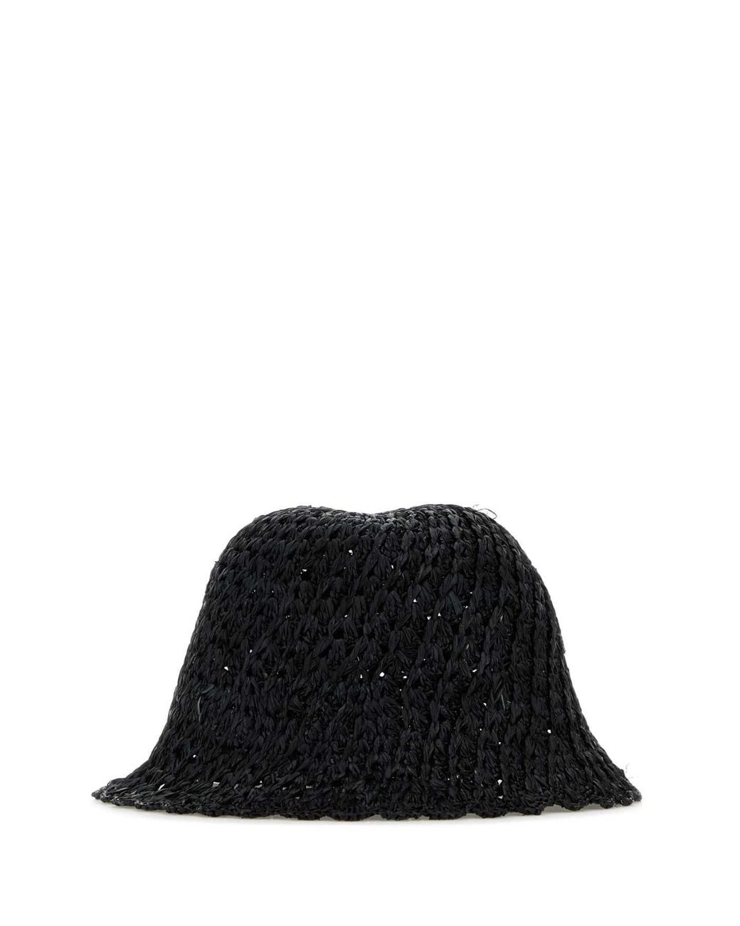 Helen Kaminski Black Rio Raffia Crochet Cloche