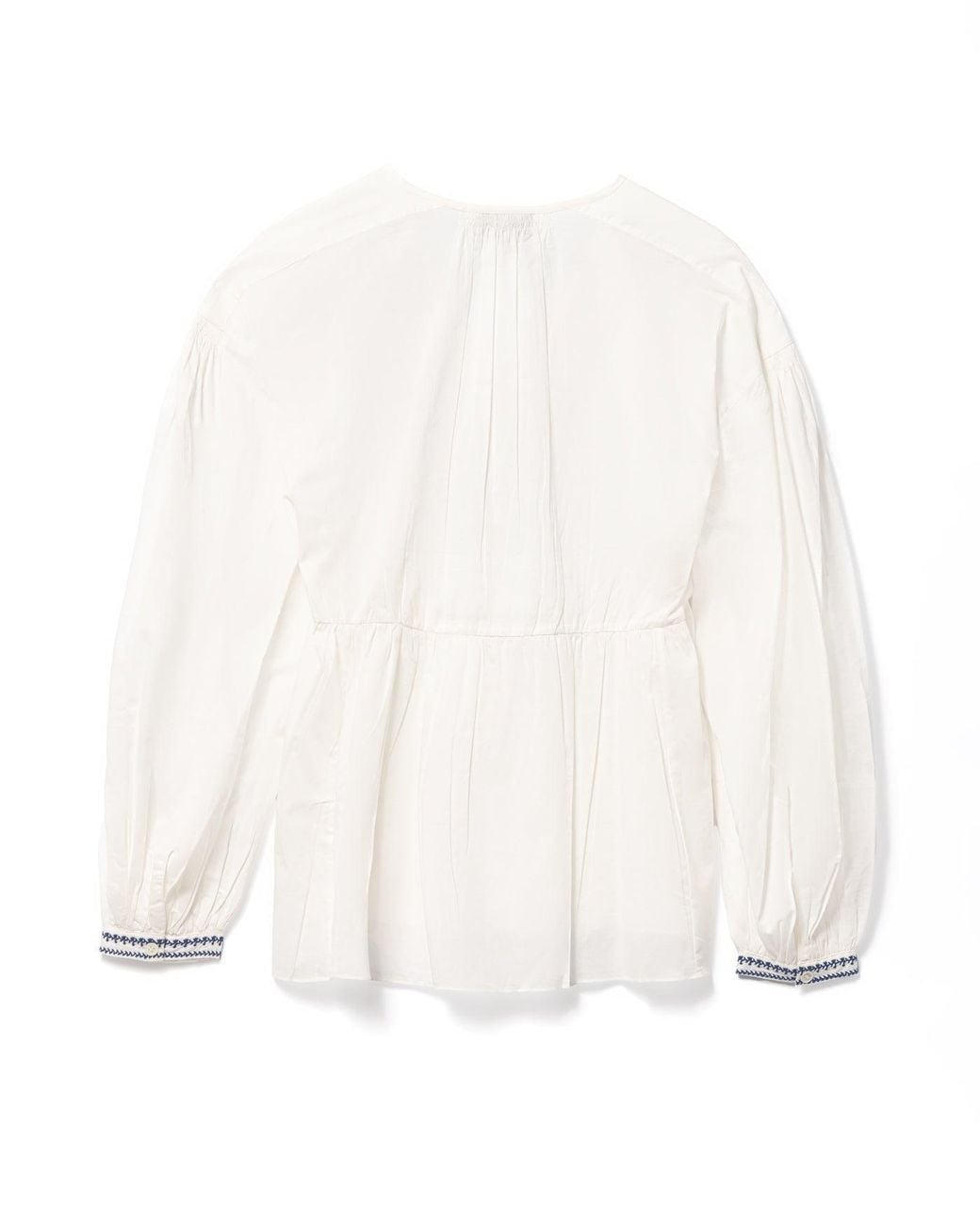 A.P.C. White V-Neck Blouse With Buttoned-Cuff Sleeves