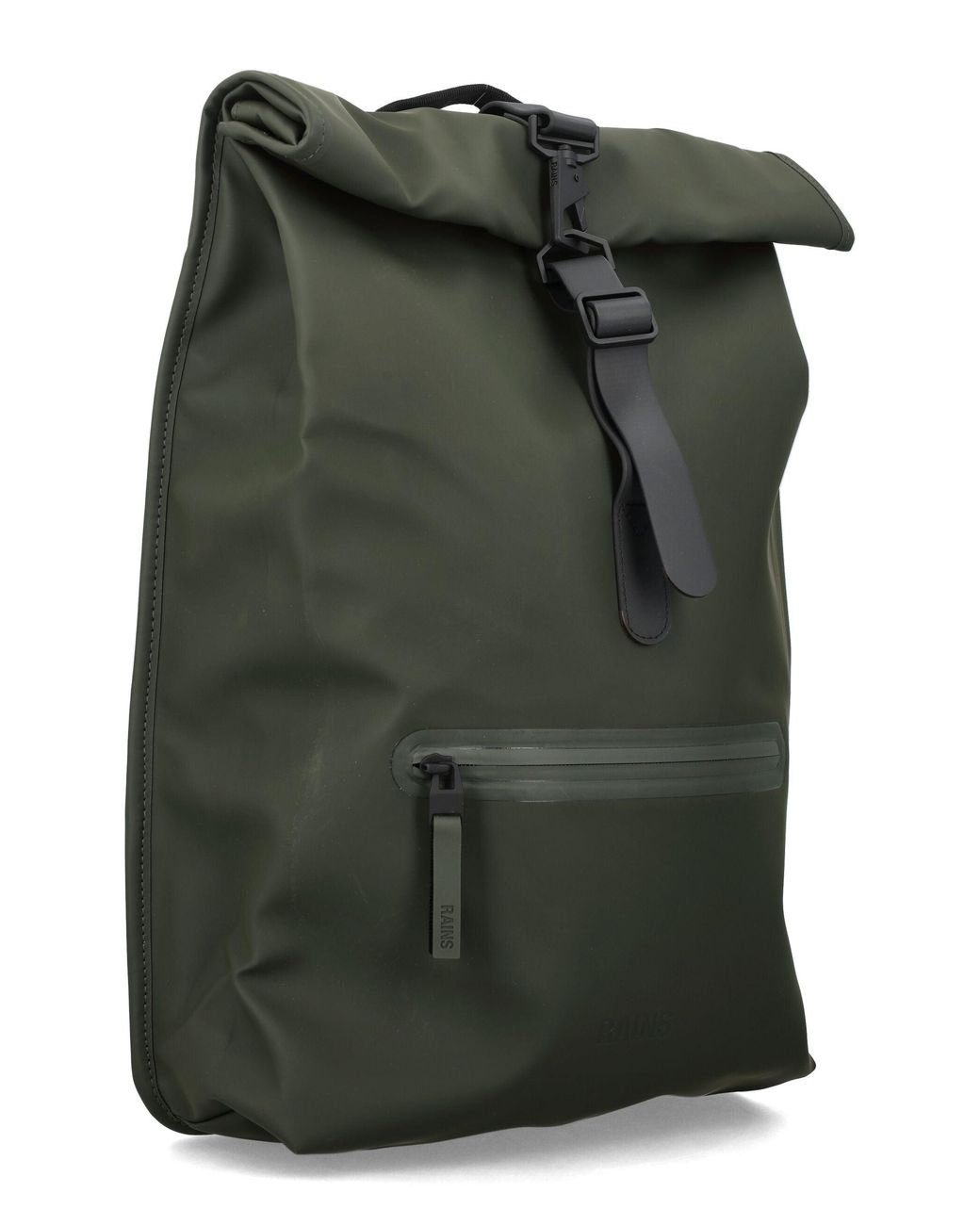 Rains Green Rolltop Backpack
