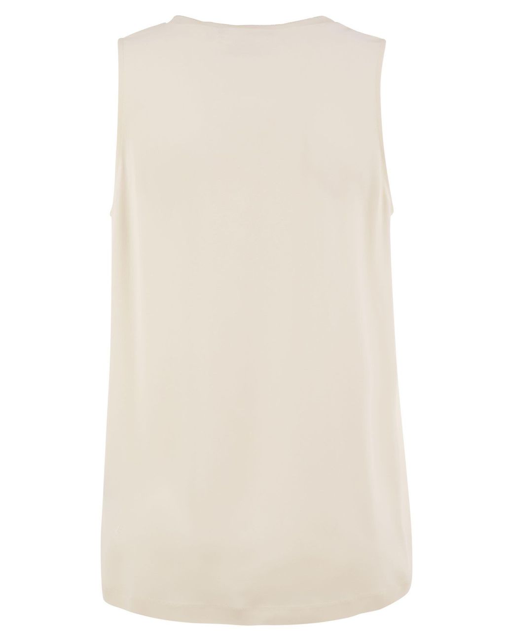 Fabiana Filippi Natural Silk-Blend Sleeveless V-Neck Top