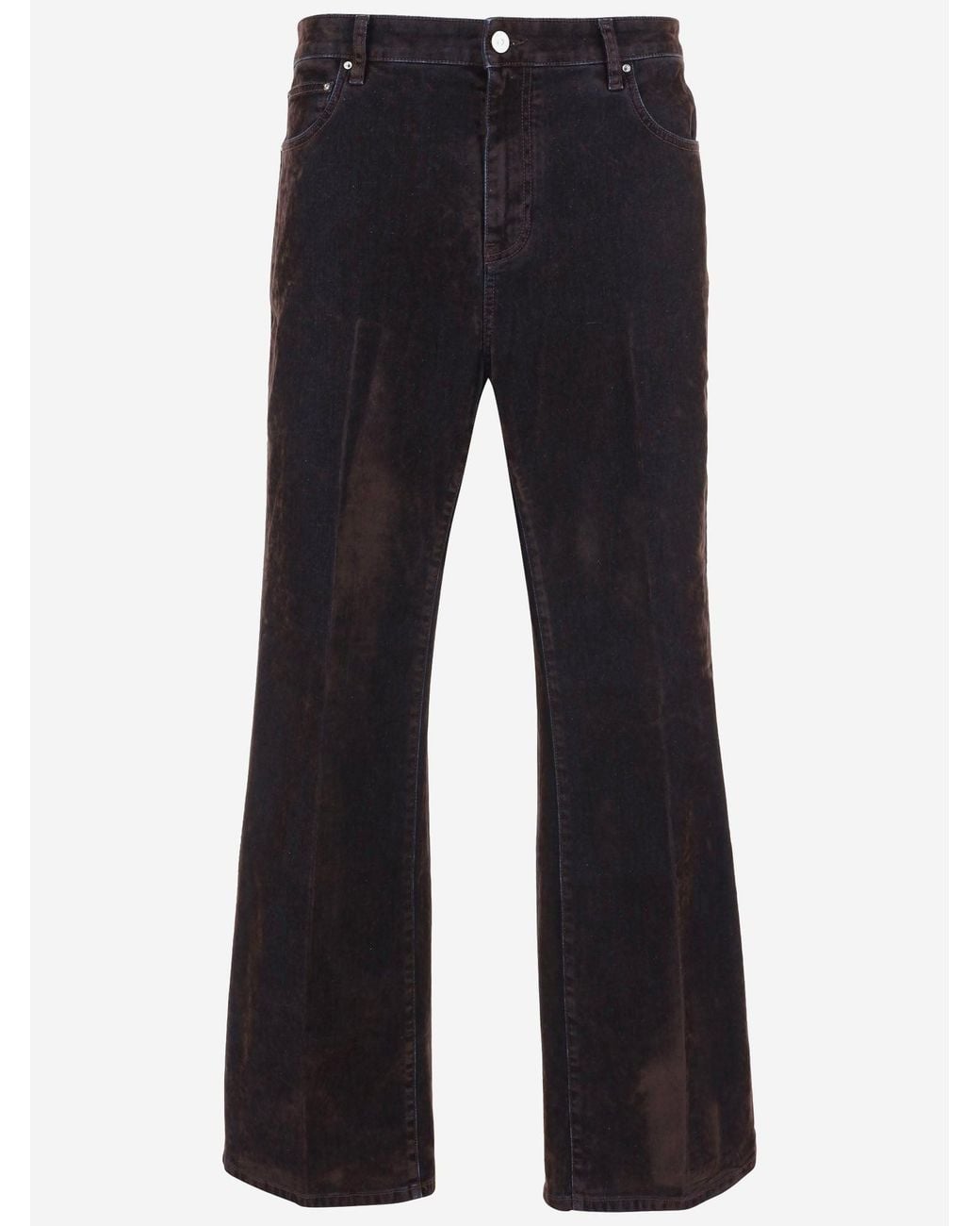 Amiri Blue Jeans Velvet-Effect Stretch Cotton