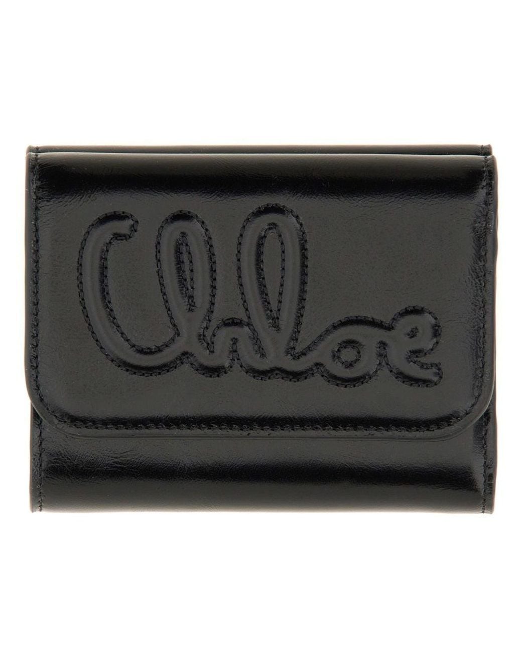 Chloé Black Trifold Wallet C Small