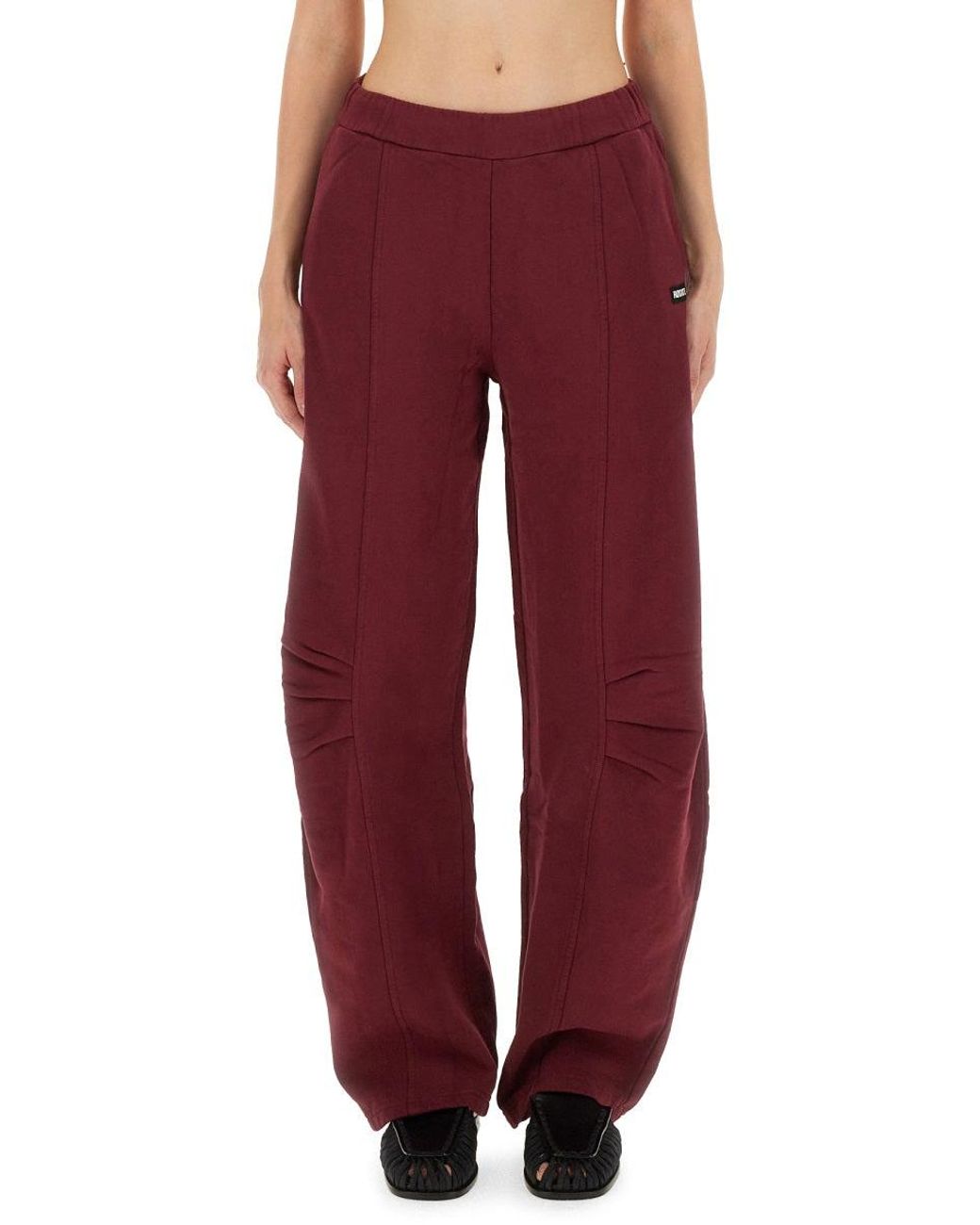 ROTATE BIRGER CHRISTENSEN Red Sports Pants "Terry Back