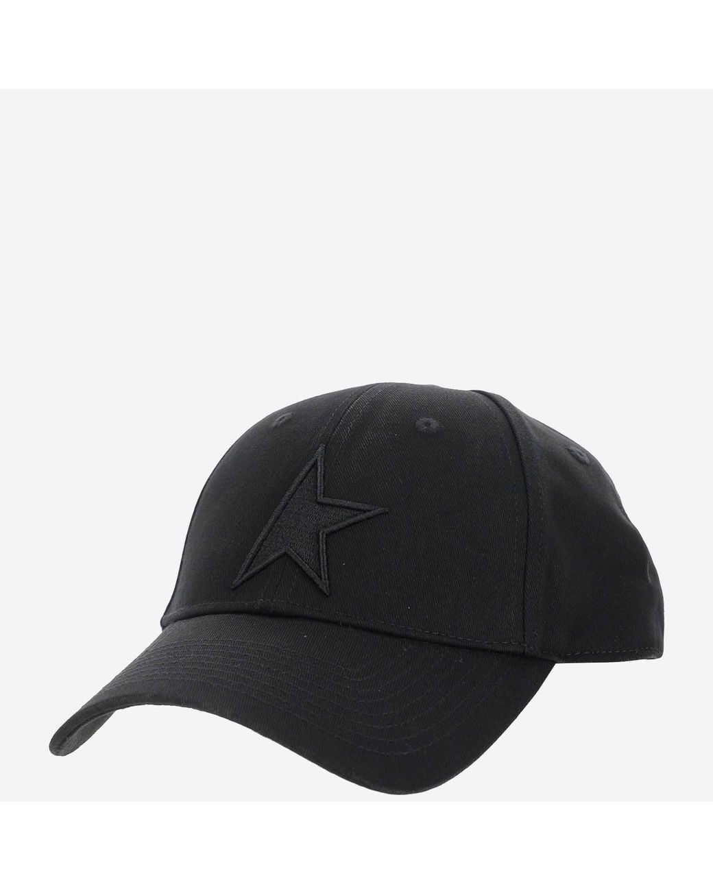 Golden Goose Deluxe Brand Black Cotton Hat With Embroidered Star