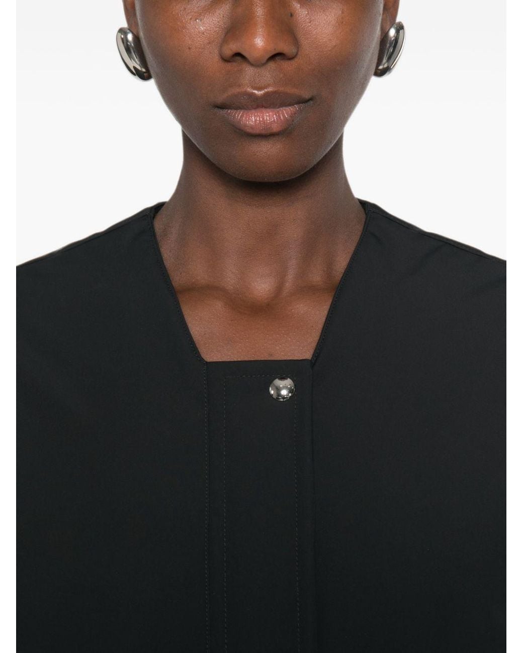 Khaite Black Cordan Nylon Bomber Jacket