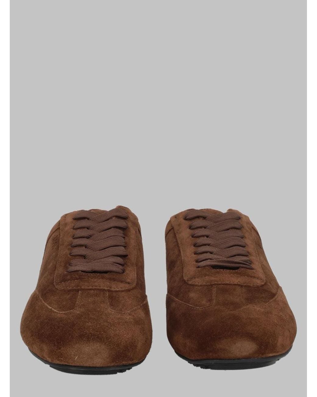 Boss Brown Suede Lace-Up Sneakers