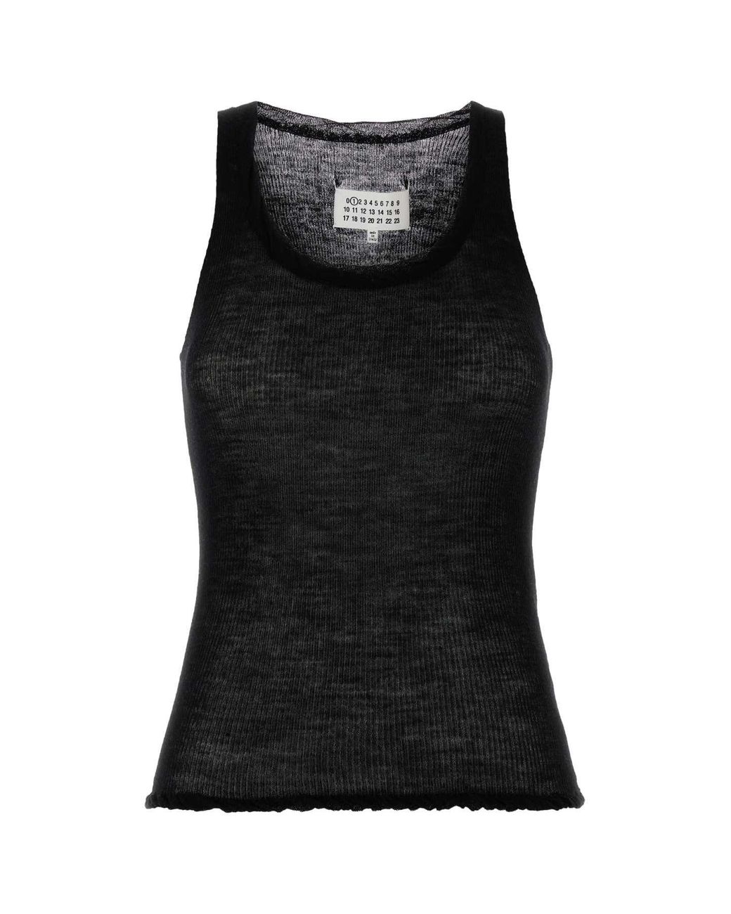 Maison Margiela Black Knit Tank Top