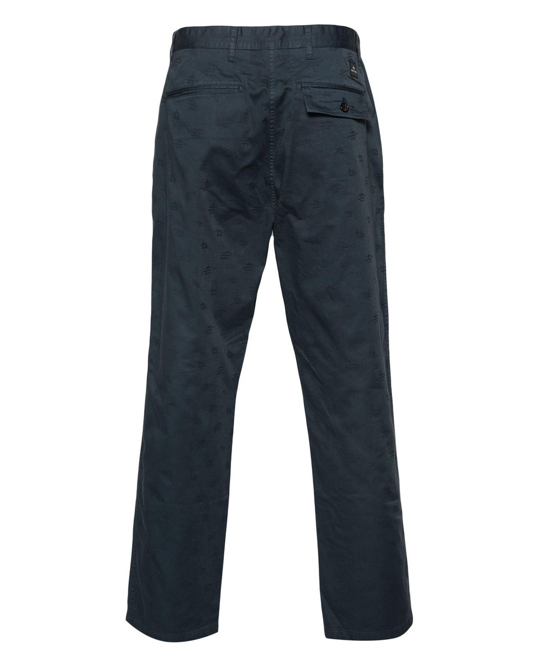 Paul Smith Blue Monogram-Jacquard Straight Trousers for men