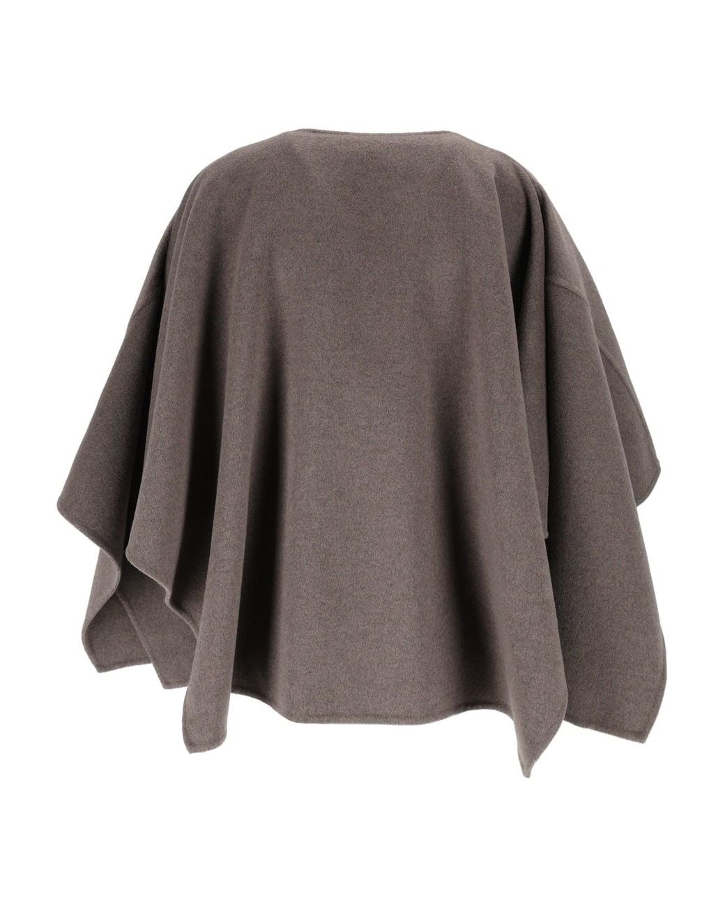 Fabiana Filippi Gray Falcon Draped Wool-Cashmere Blend Cape