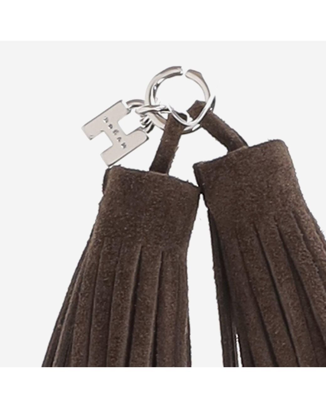 Hogan Brown Suede Lace Tassels