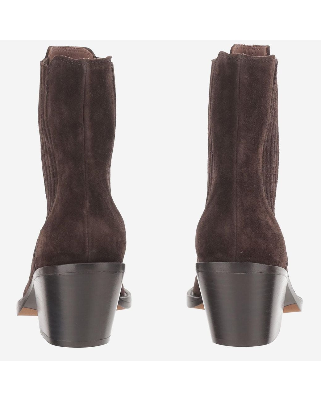 Paris Texas Brown Pointed-Toe Suede Ankle Boots With Metallic Detailing