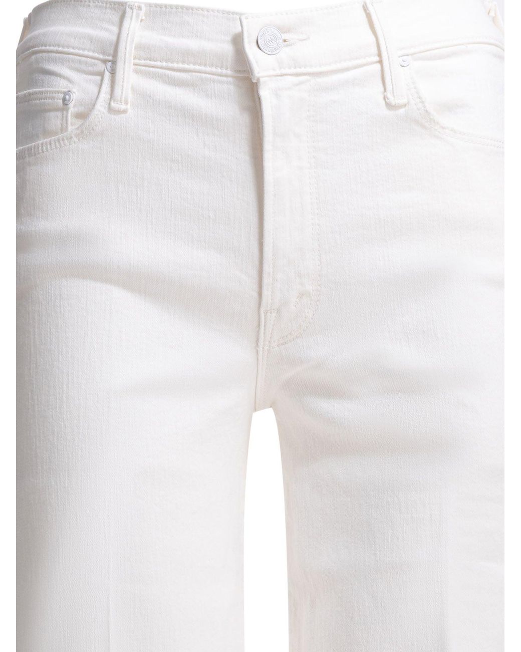 Mother Moeder-denim "the Twister Sneak" Jeans in het White
