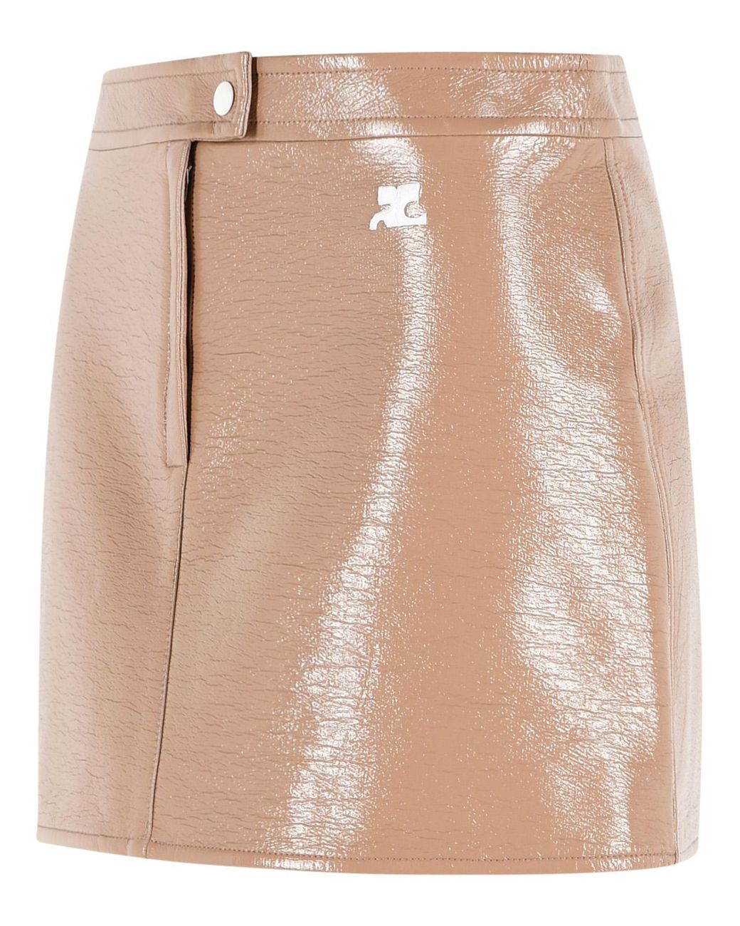 Courreges Natural 'Reedition' 'Bronzer' Vinyl Miniskirt