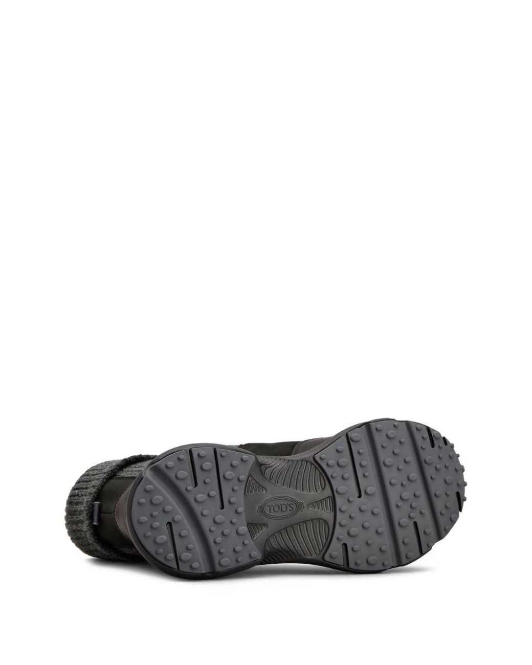 Tod's Black Leather Knitted Chelsea Boots