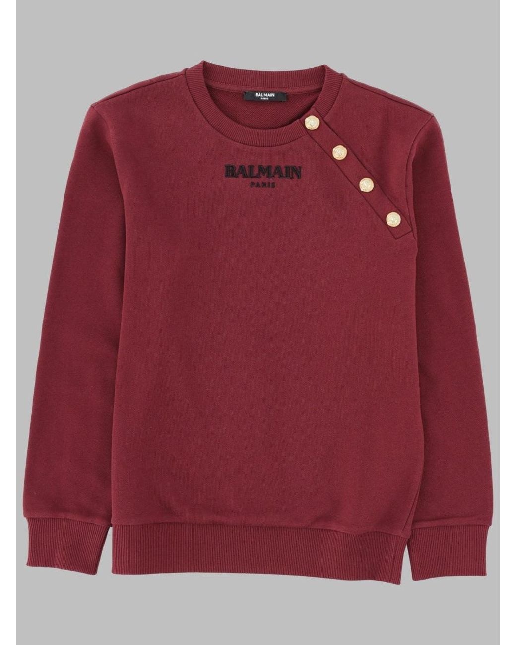 Balmain Red Kids' Mini Logo Fleece Sweatshirt