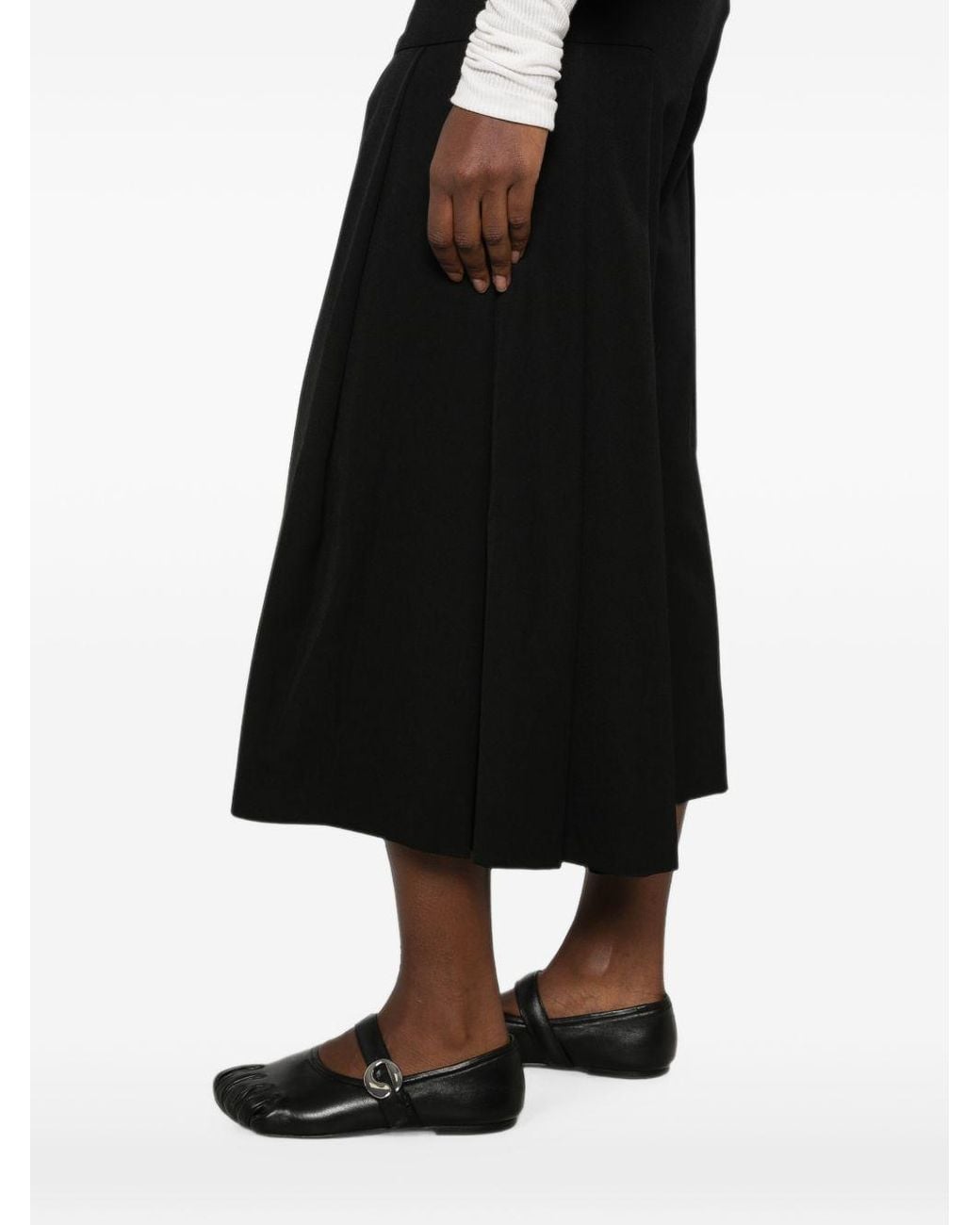 Comme des Garçons Black Wool Wide Leg Trousers