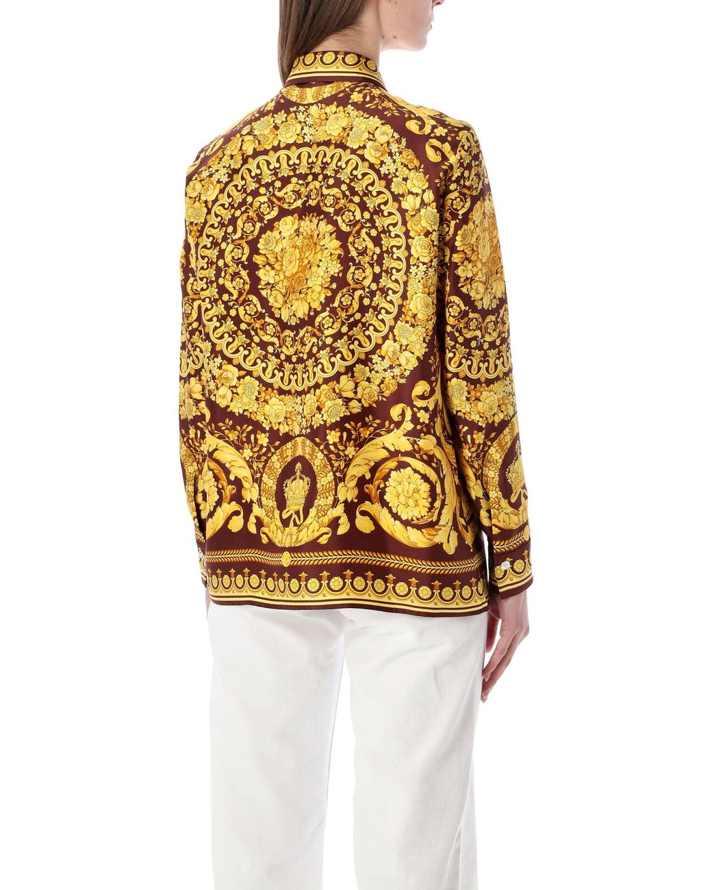 Versace Yellow Barocco Silk Shirt