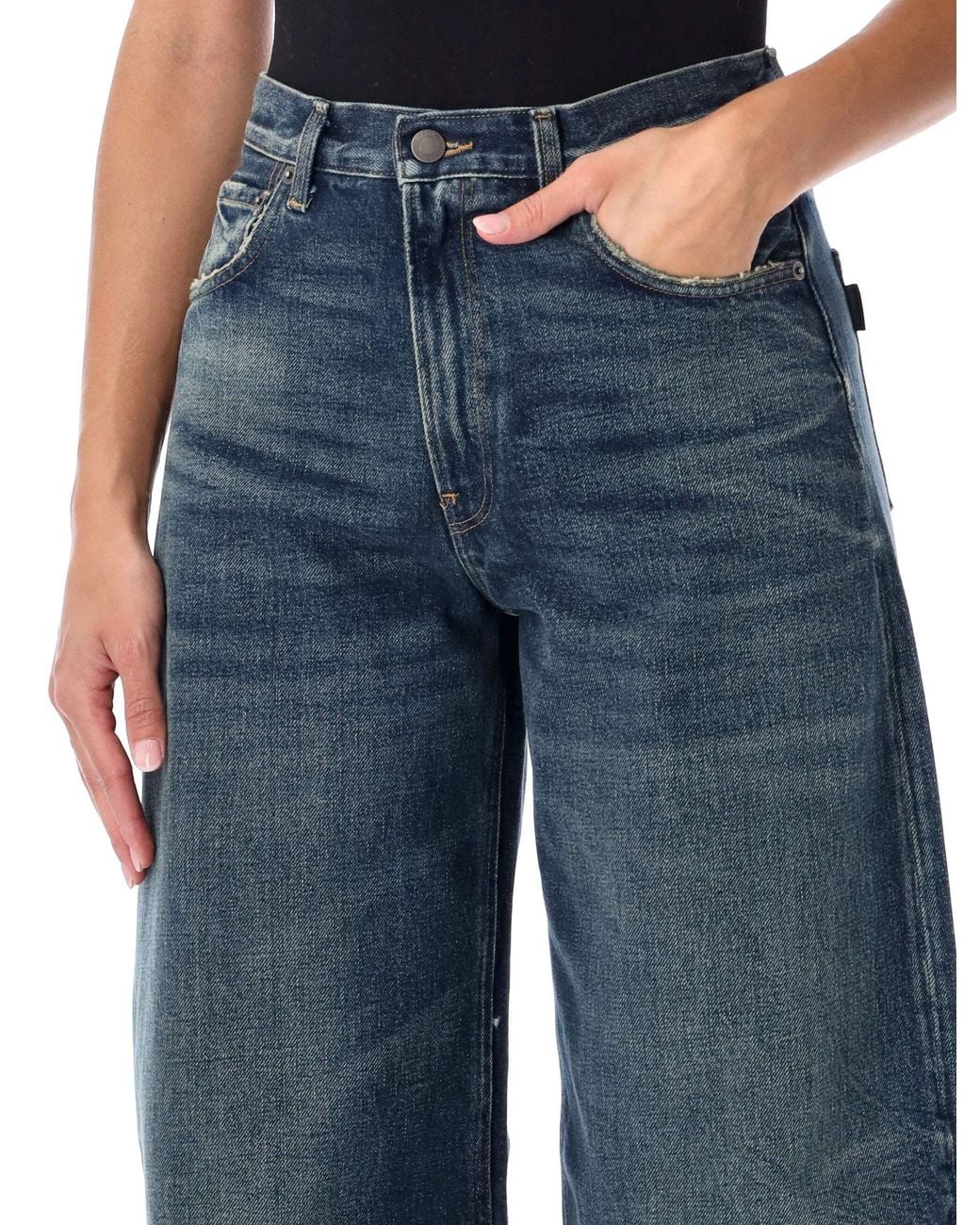 Haikure Blue High-Rise Wide-Leg Jeans