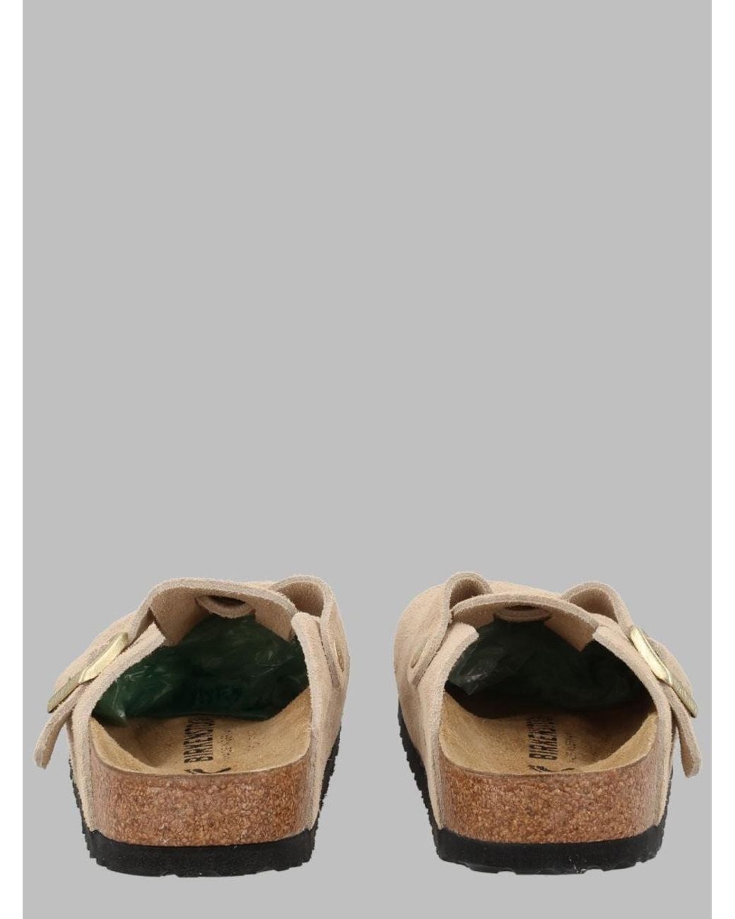 Birkenstock Natural Suede Sandals With Contoured Footbed