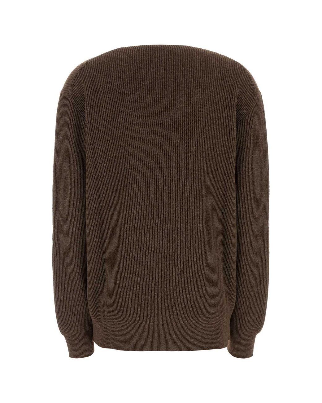 The Row Brown Stretch Cotton Blend Phef Sweater