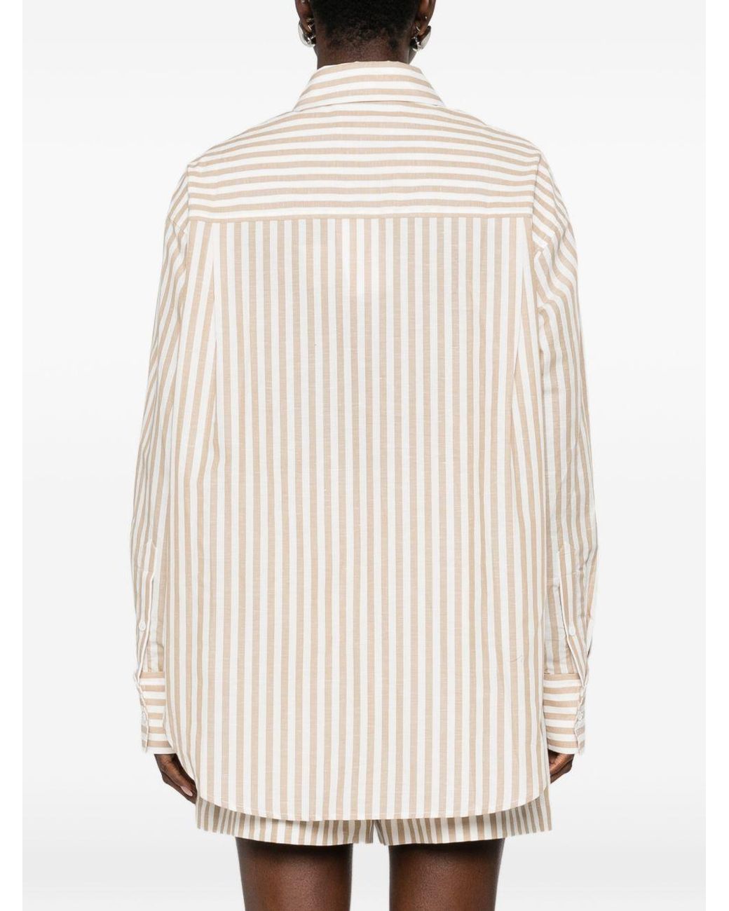 IRO White Azaloa Striped Cotton Blouse