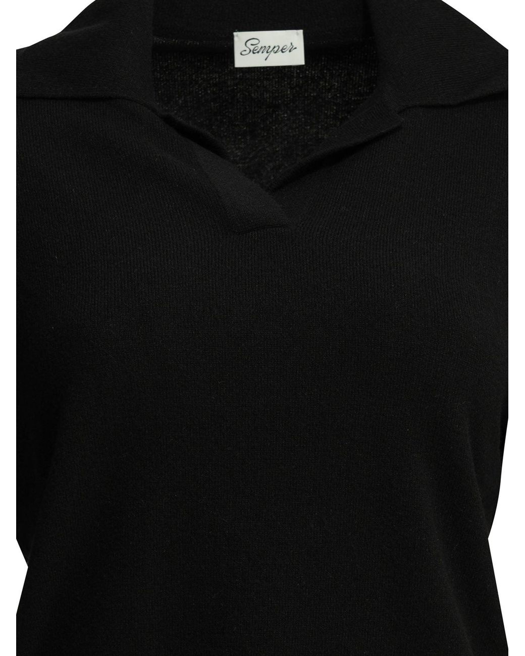 Pull polo en cachemire Semler en coloris Black