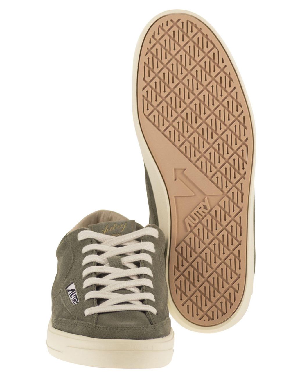 Autry Green Windscape Suede Trainers With Leather Details