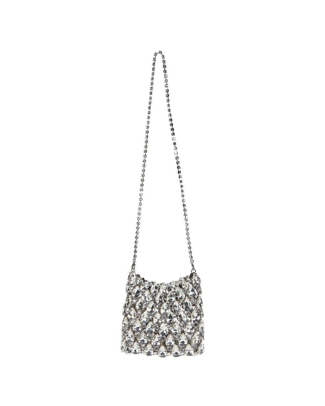 Self-Portrait White Crystal Embellished Clutch
