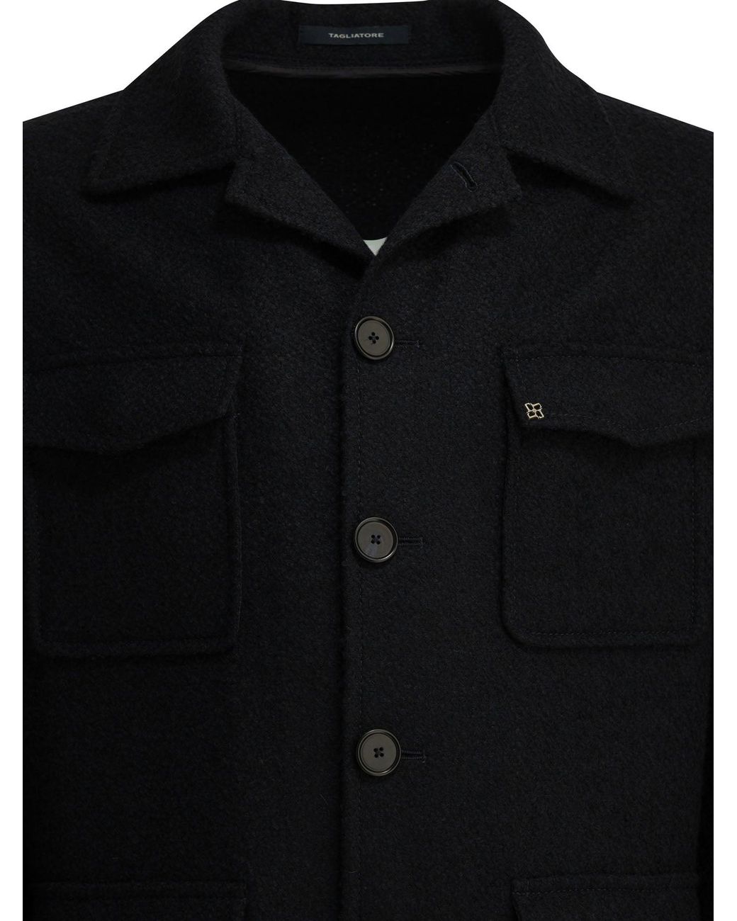 Tagliatore Black "Milton" Overshirt Jacket