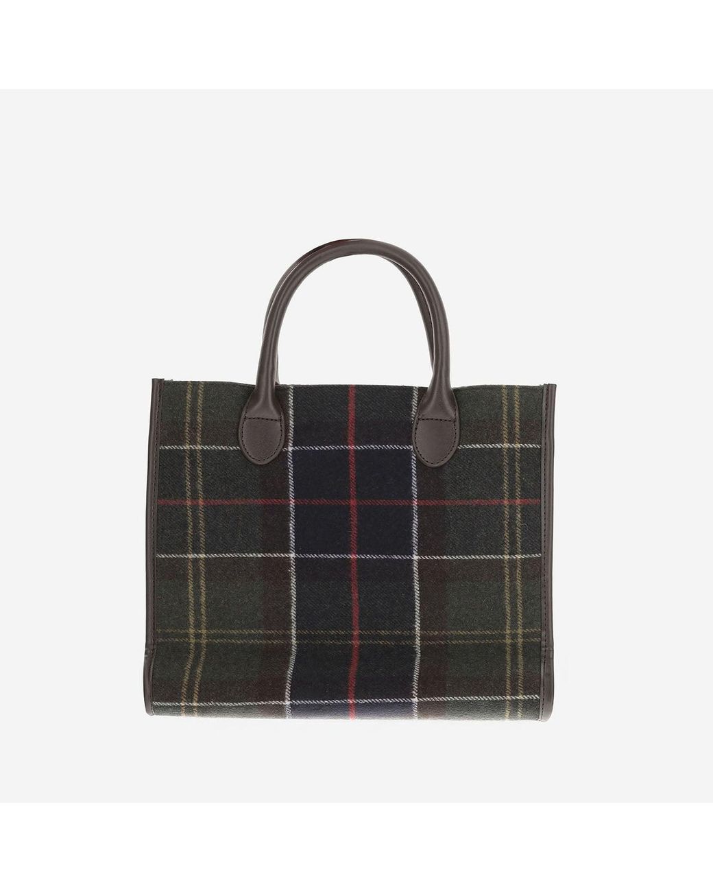 Barbour Black Tote Bag Barrhill Wool-Mix Checked Polyester Handbags