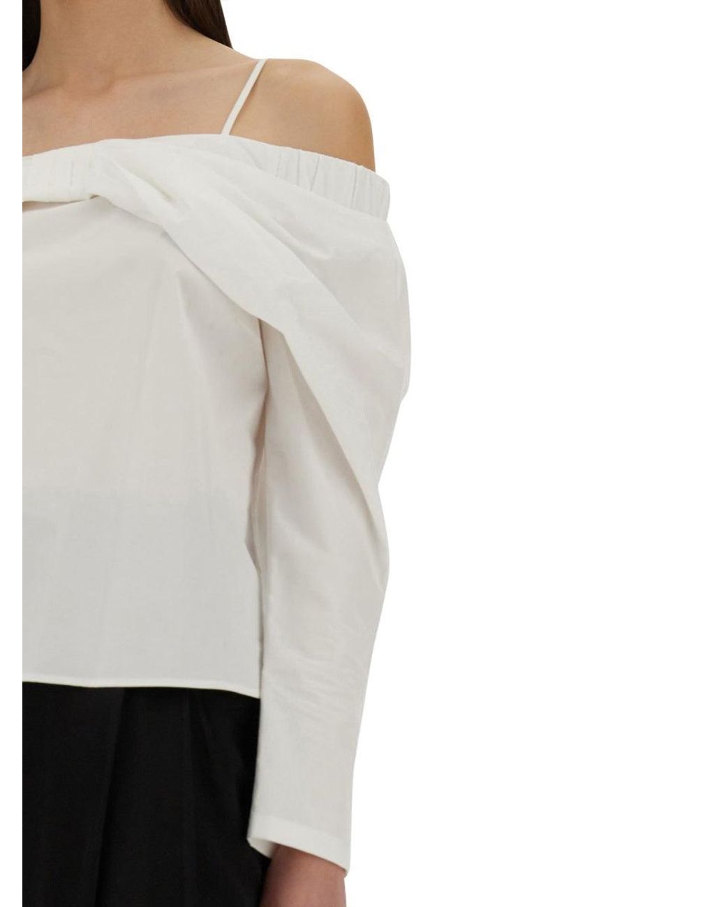 Nina Ricci White "off-shoulder" Shirt