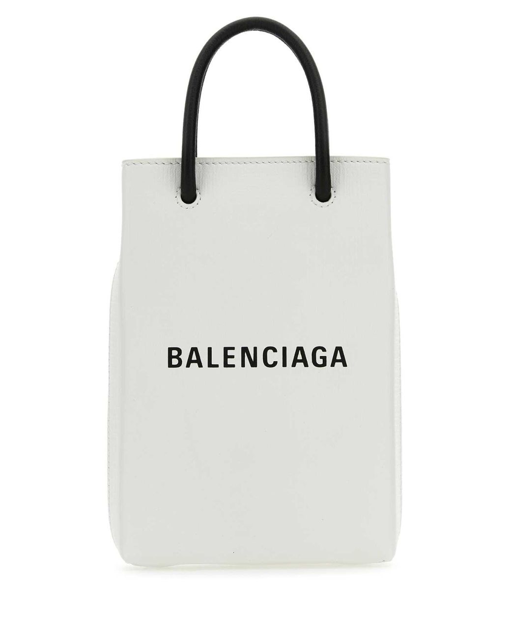 Balenciaga White Leather Phone Case for men