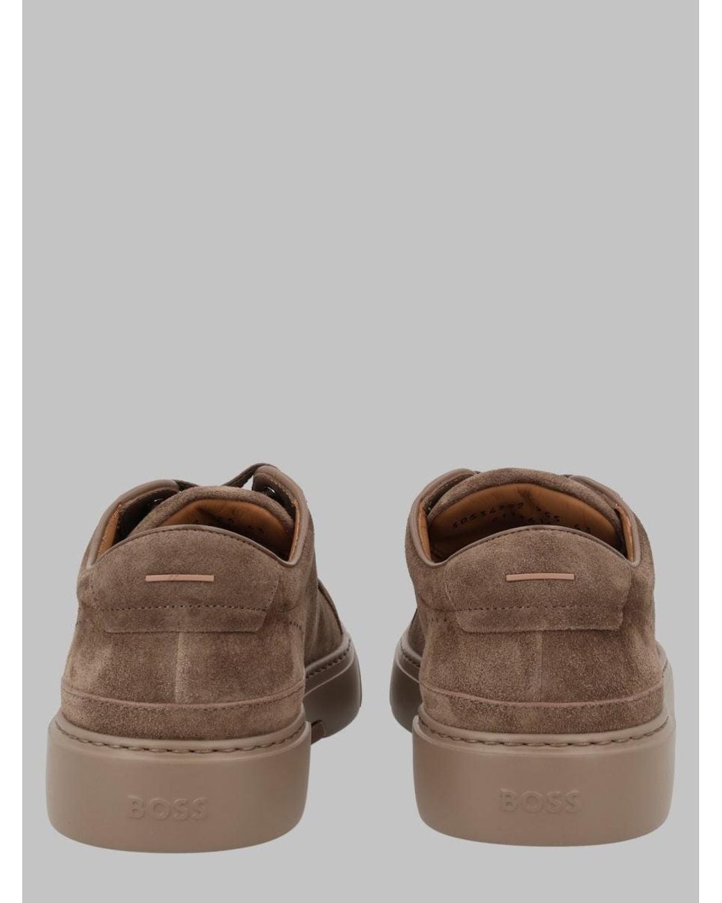 Boss Brown Suede Lace-Up High-Top Sneakers for men