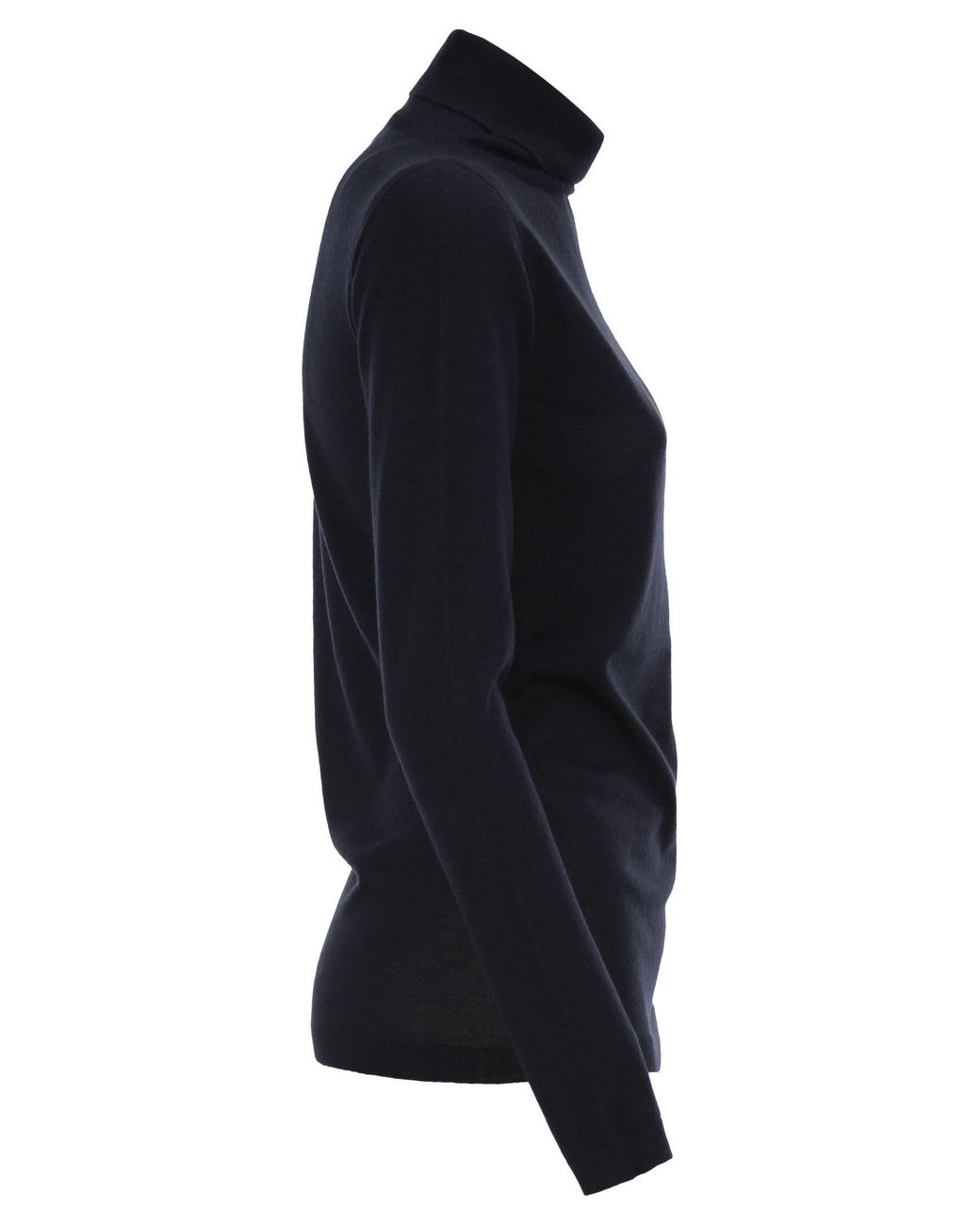 Fabiana Filippi Black Cashmere And Silk Roll-Neck Jumper With An Essential Silhouette