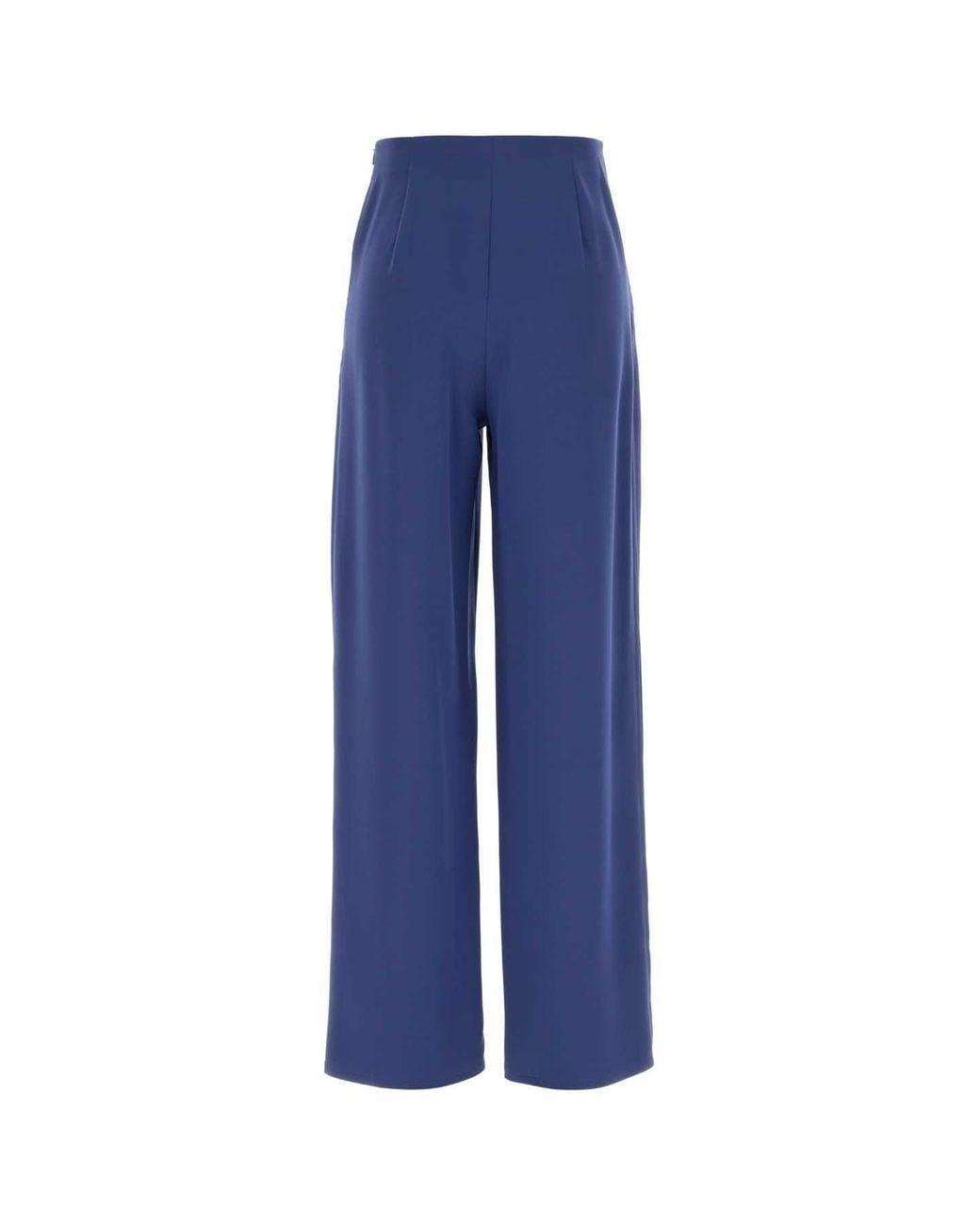 Max Mara Blue Loose Pleated Pants