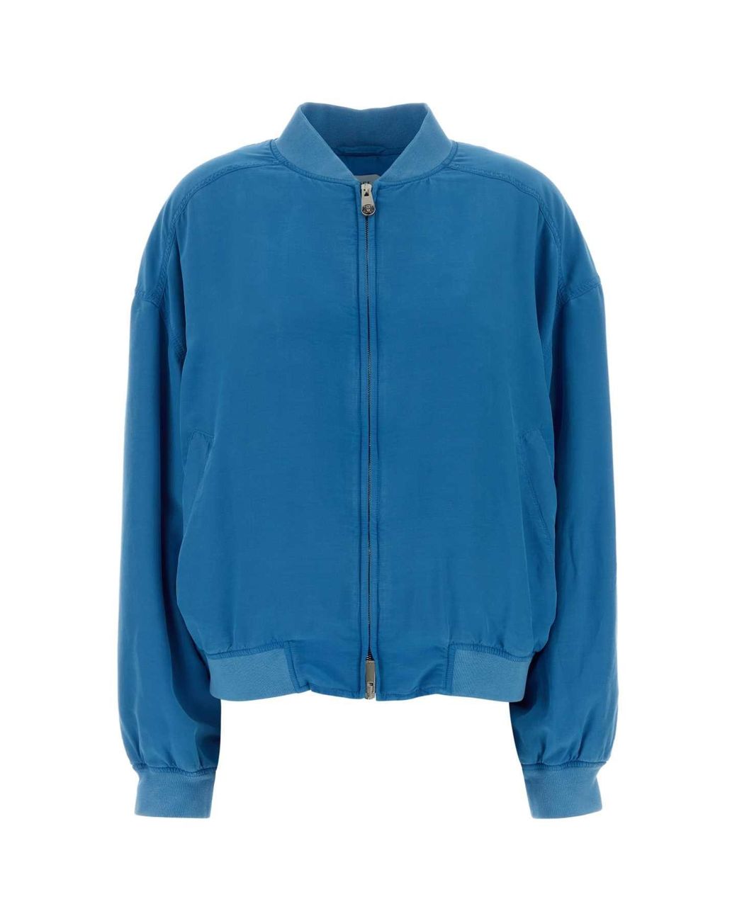 Versace Blue Mock Collar Jacket
