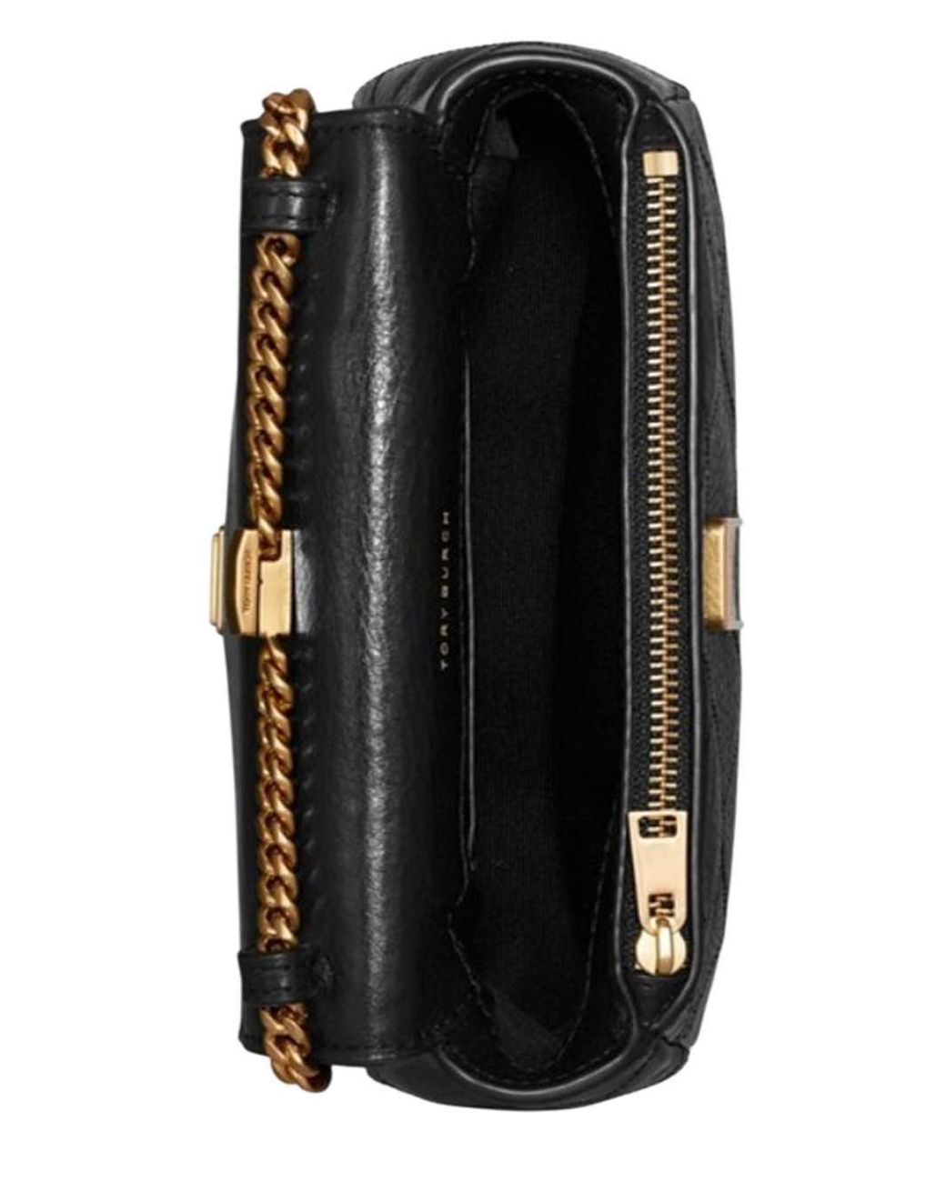 Tory Burch Black Quilted Mini Charlie Bag With Top Handle