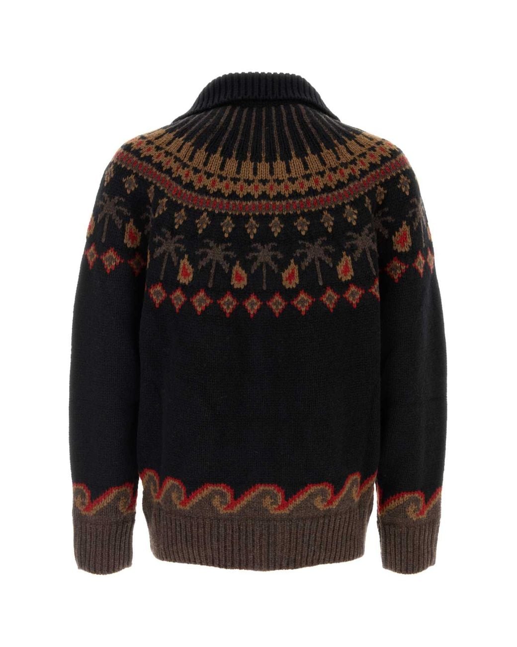 Alanui Black Embroidered Wool Sweet Winter Cardigan For