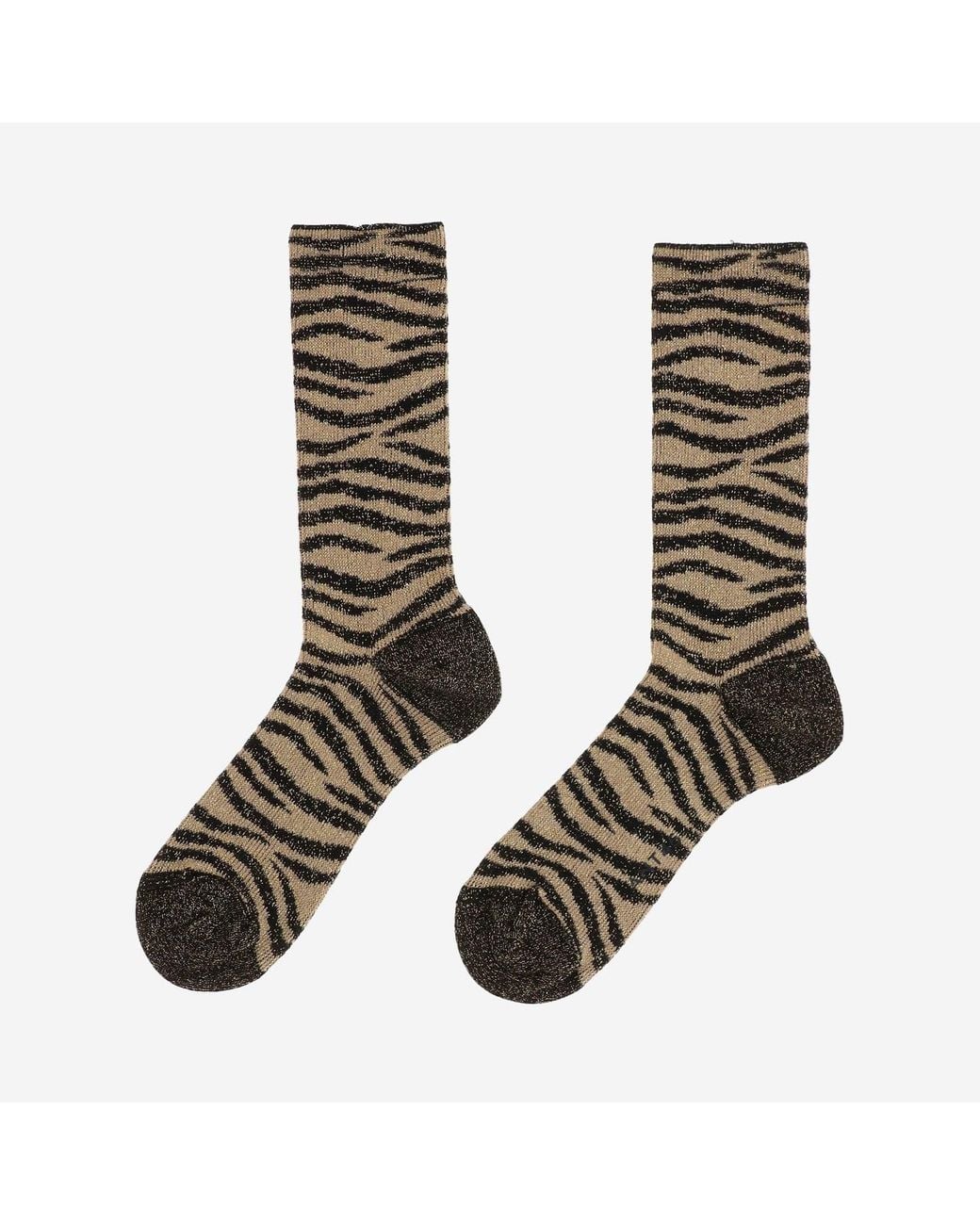 ANT45 Green Stretch Cotton Blend Socks With Animal Print