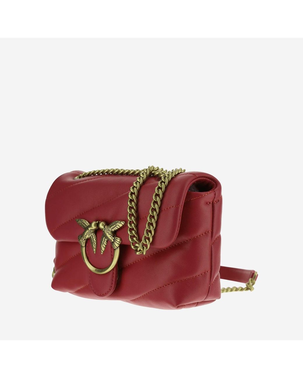 Pinko Red Shoulder Bag Love One Leather