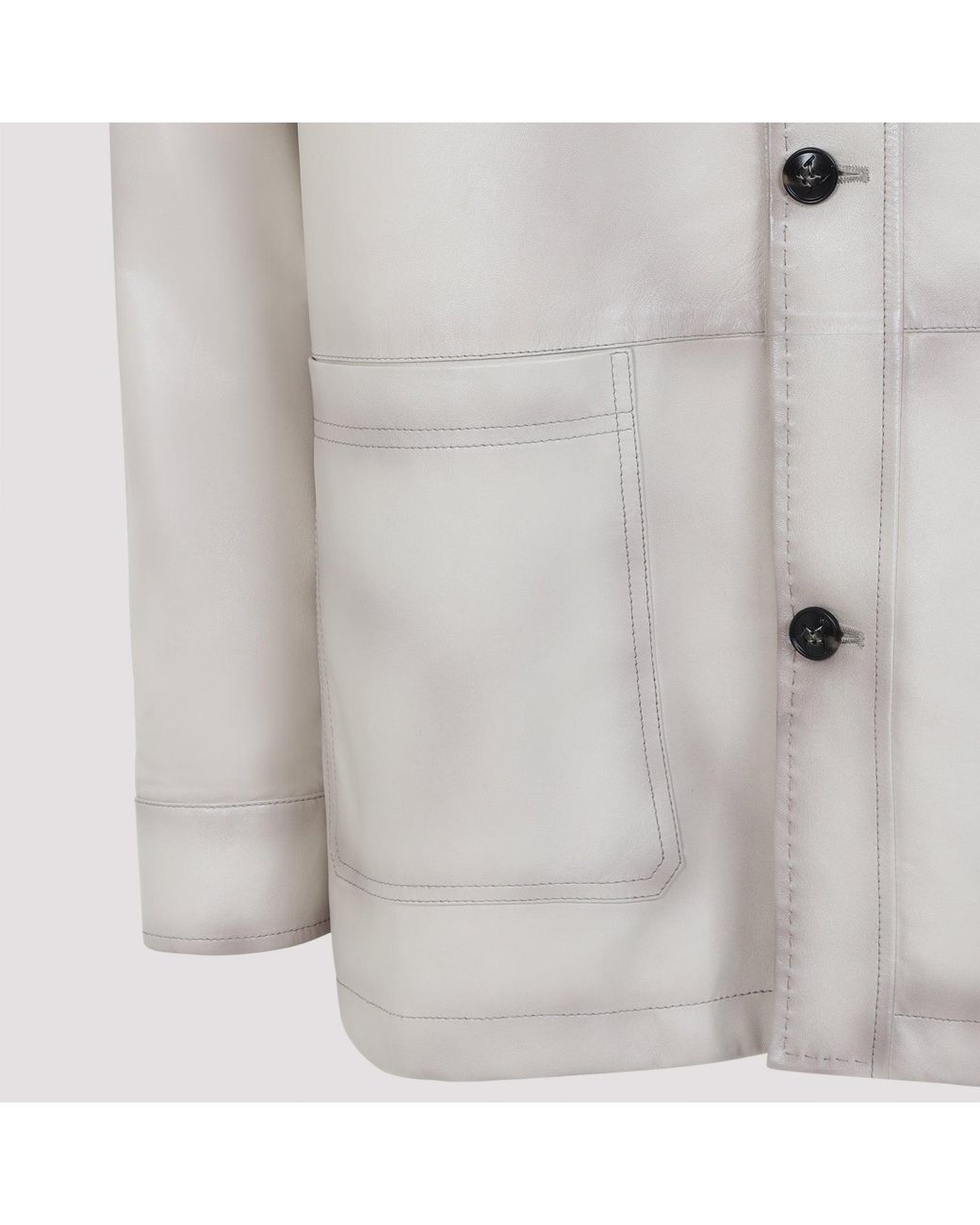 Kiton Natural Lamb Leather Jacket