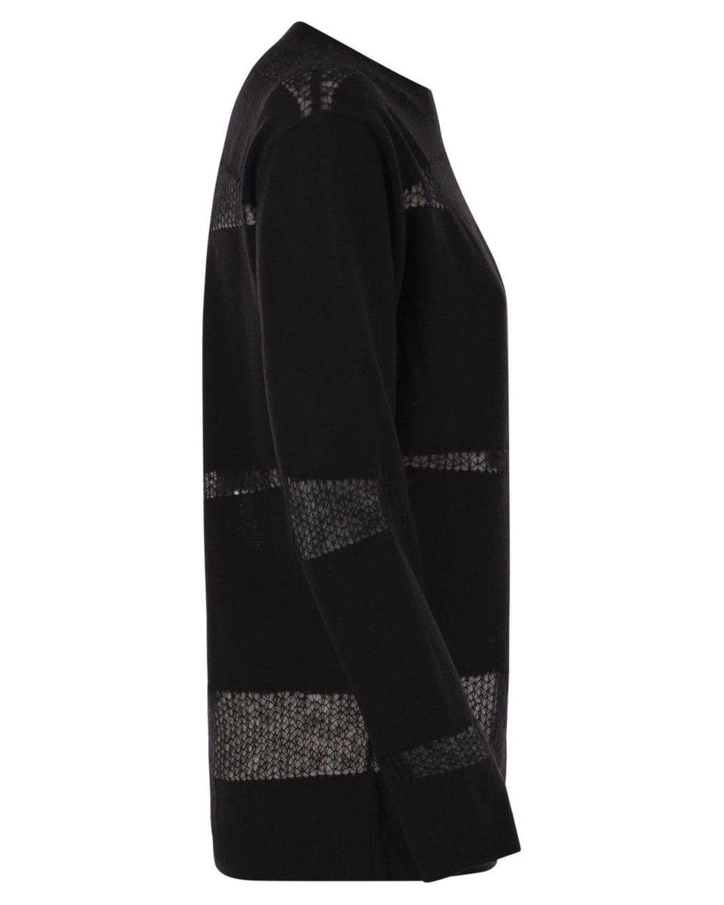 Fabiana Filippi Black Platinum Boat Neck Sweater