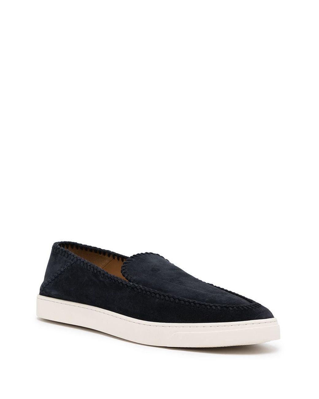 Giorgio Armani Black Leather Slip-On Sneakers for men