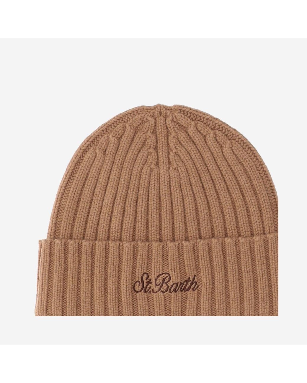 Mc2 Saint Barth Wool Blend Mütze mit Logo in Brown für Herren
