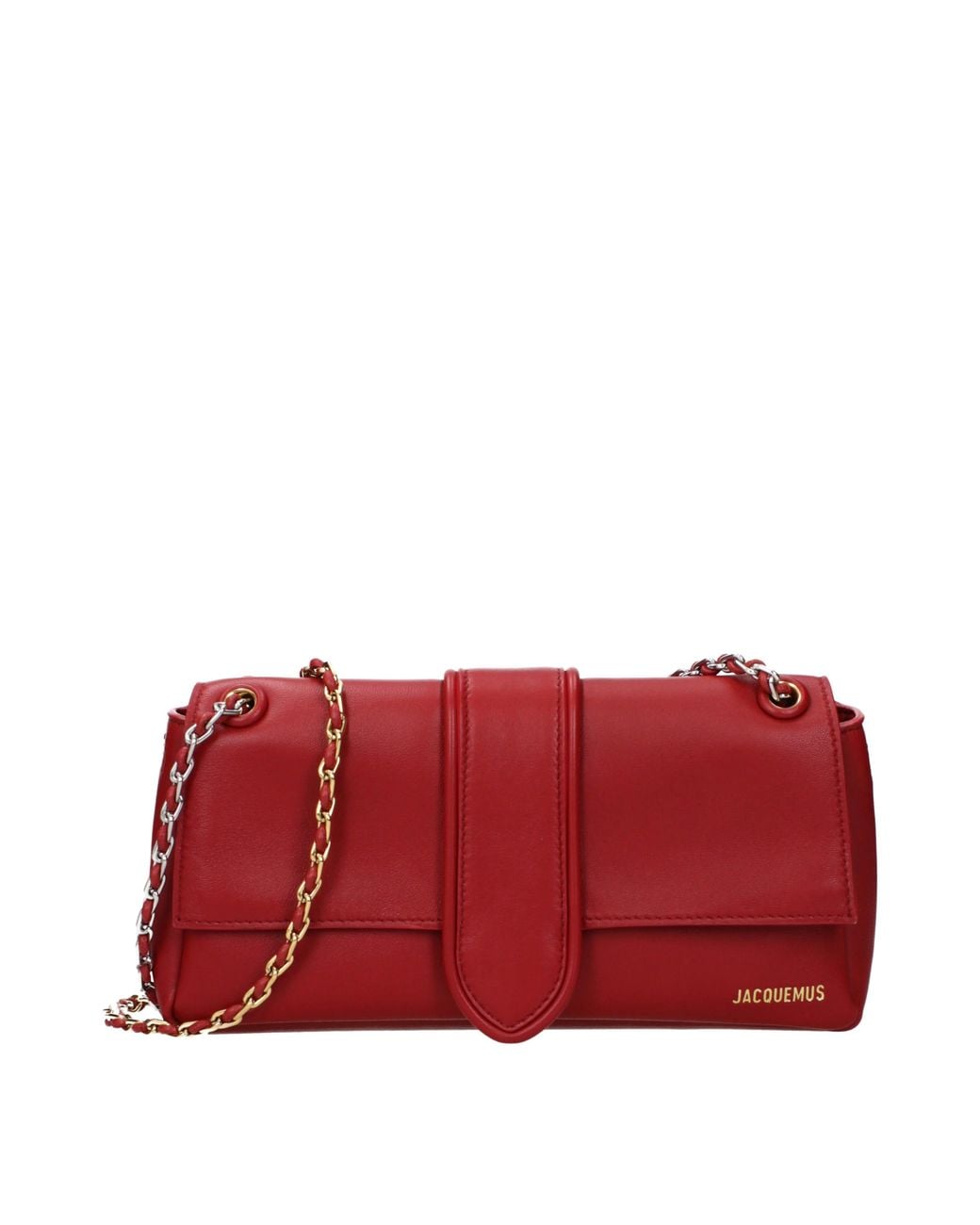 Jacquemus Red Bambino Shoulder Bag Leather/Dark