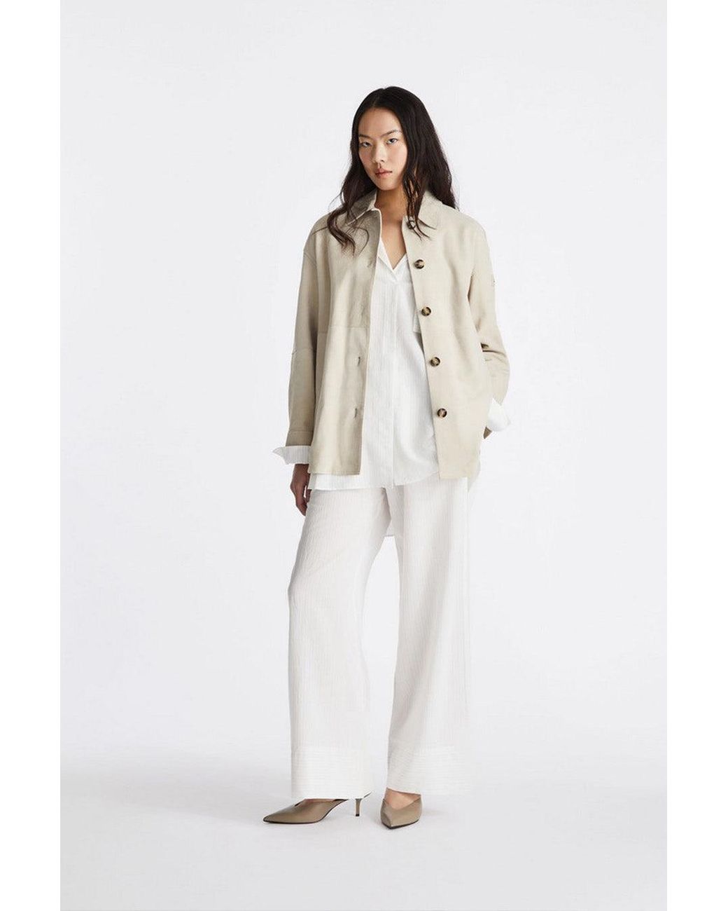 Peuterey White Technical Nylon Zip-Up Jacket