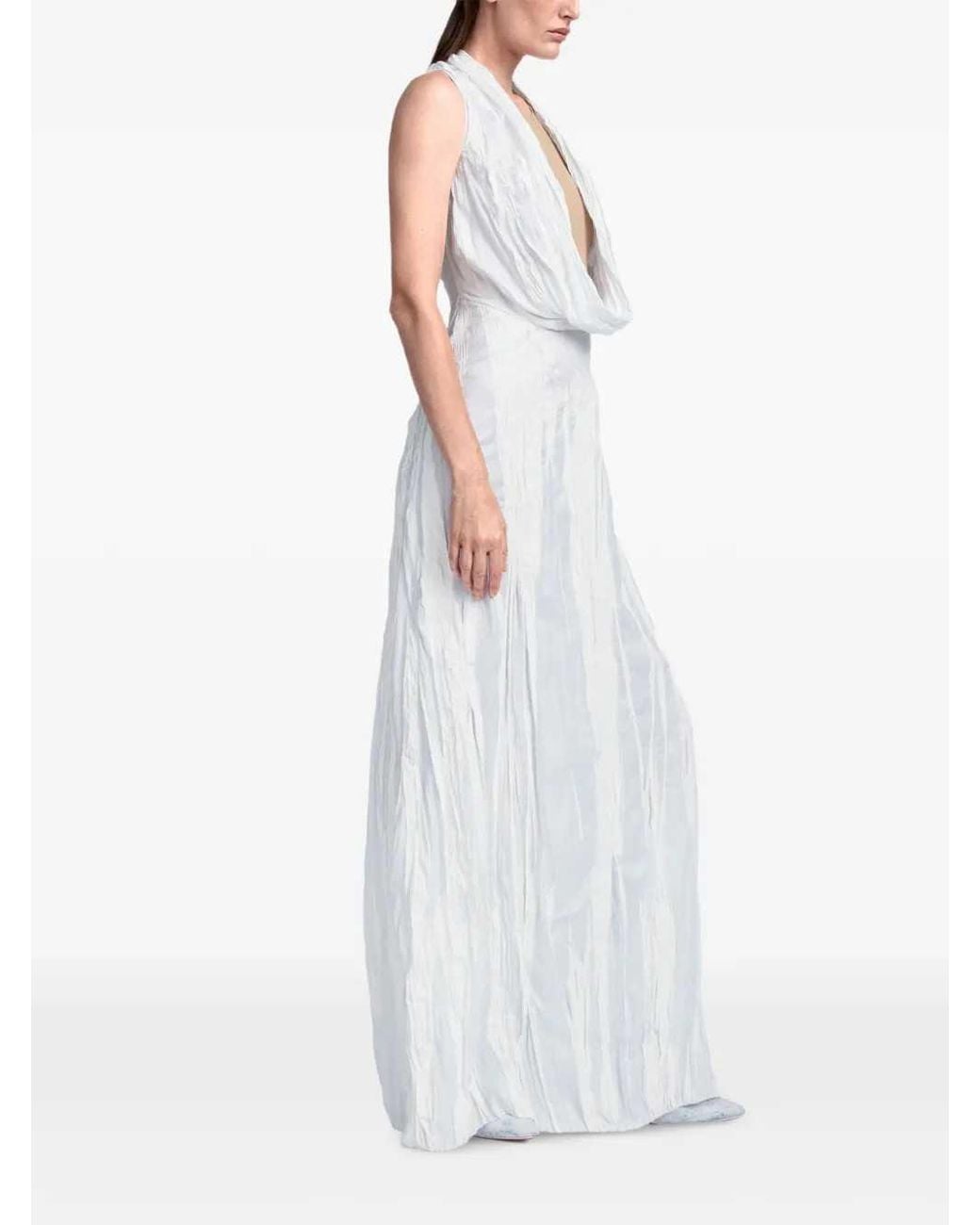Maison Margiela White Bianchetto Sleeveless Maxi Dress