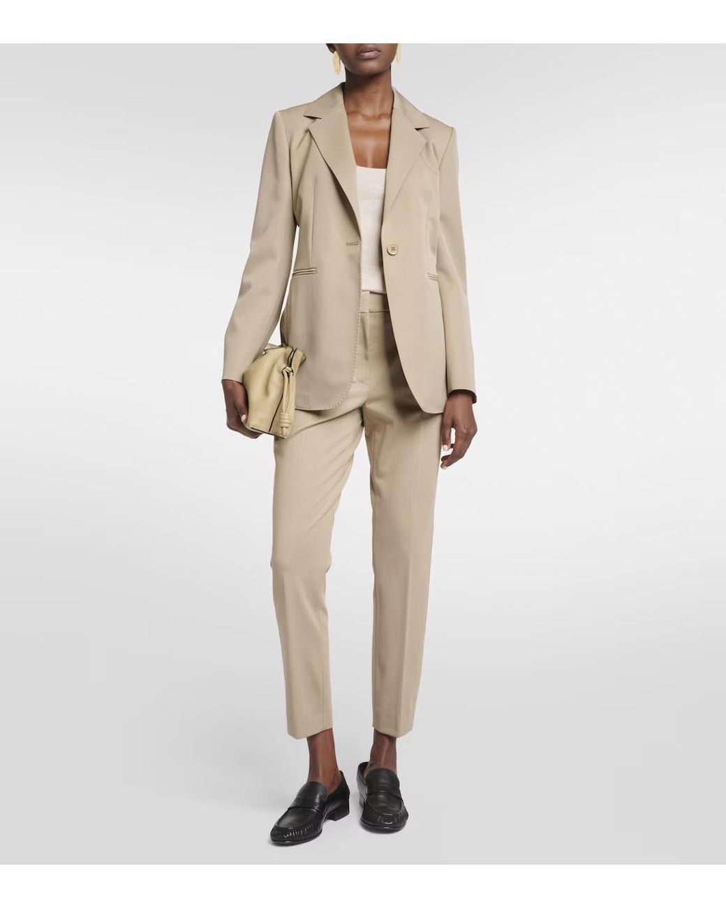 Max Mara Natural Pegno Viscose Jersey Trousers