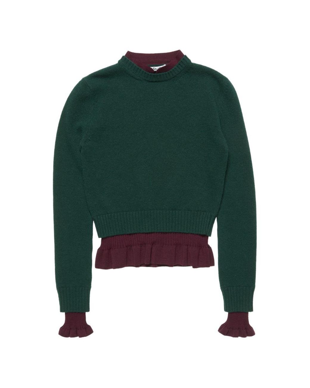 Acne Green Wool Crewneck Sweater