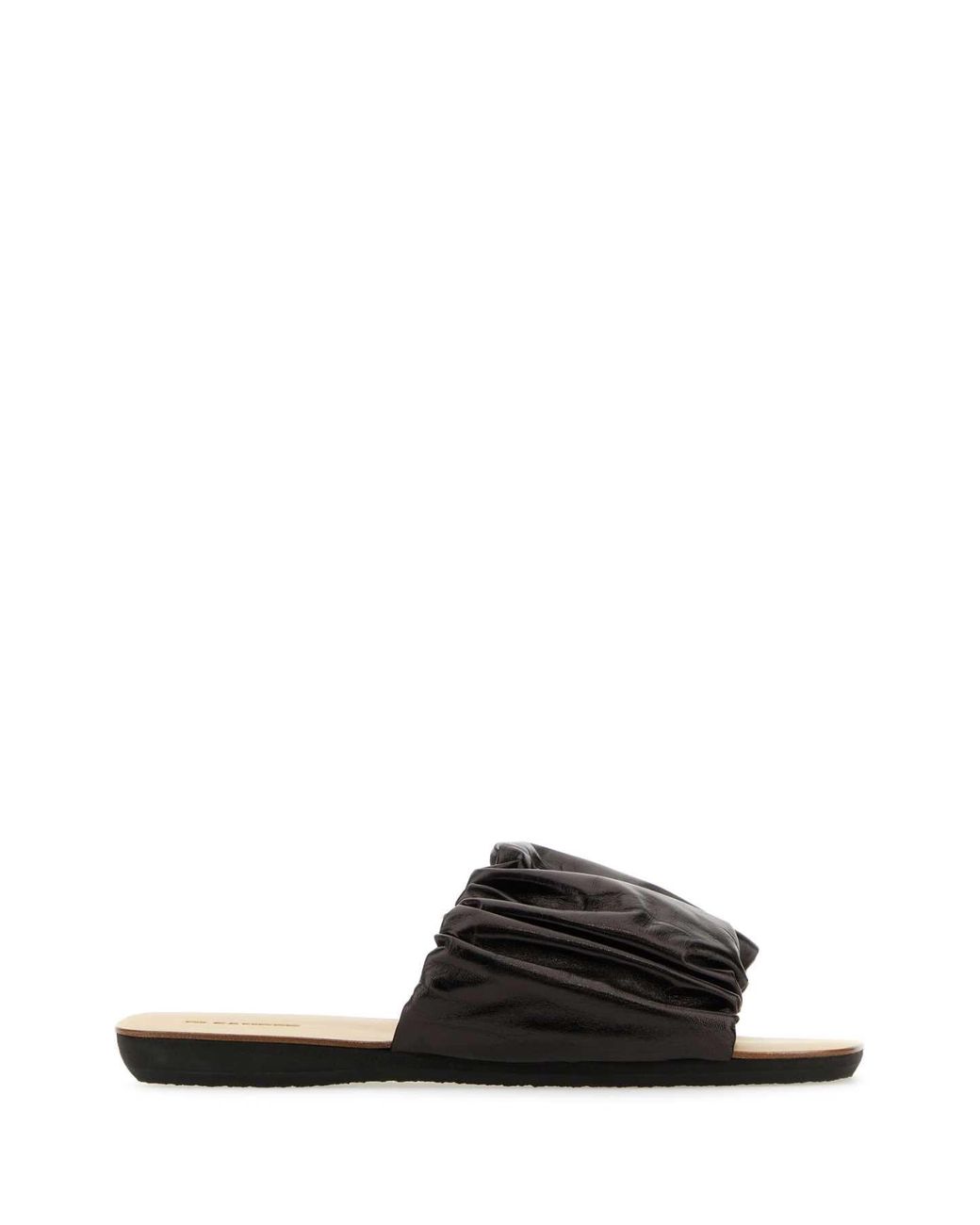 Jil Sander Black Dark Leather Slippers for men